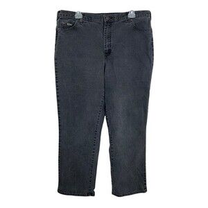 Lee Relaxed Jeans Women 18M Black Straight Leg At The Waist Cotton Blend